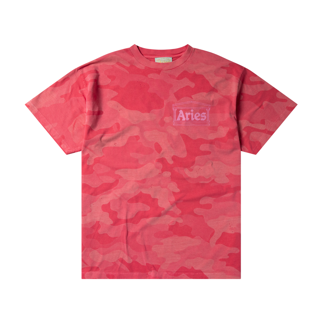 Aries Aged Camo SS Tee Pink