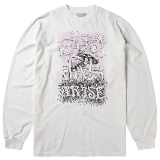 Aries Faded Shroom Awakening LS Tee Off White