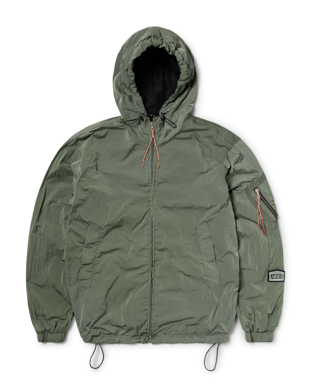 Aries Hooded Windcheater Jacket Green