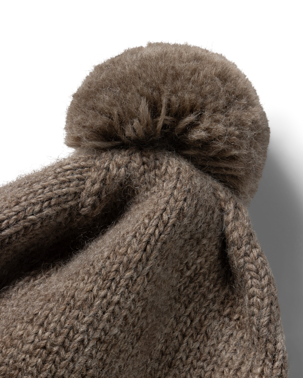 Aries Chunky Knit Pom Pom Beanie Brown