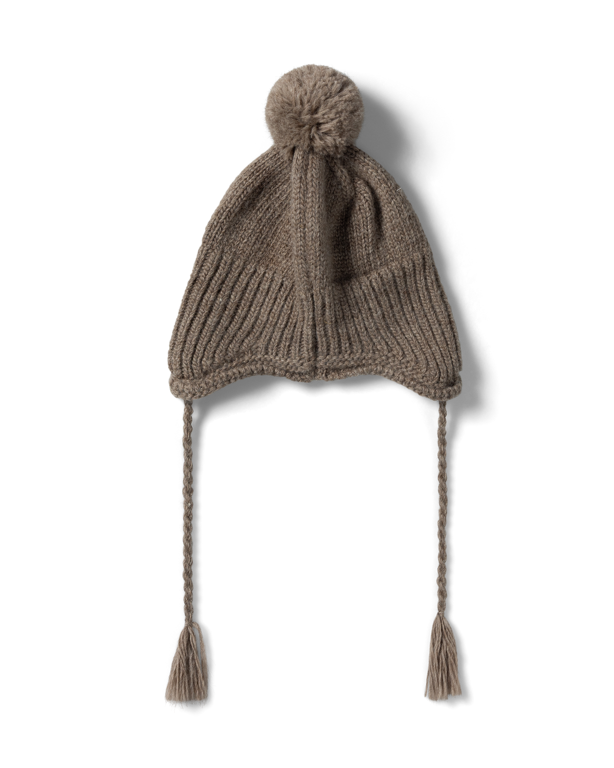 Aries Chunky Knit Pom Pom Beanie Brown