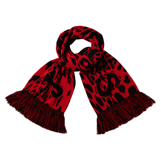 Aries J'adoro Aries Leopard Scarf Scarf Red