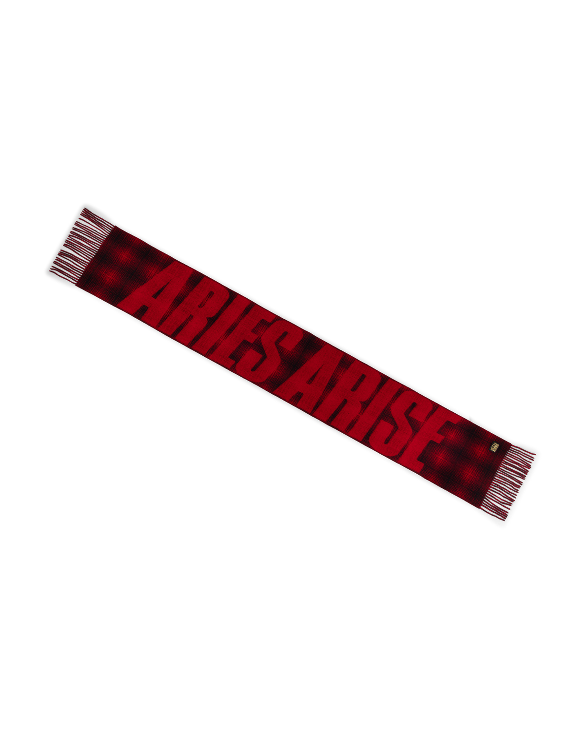 Aries Press Gothic Checked Wool Scarf Red