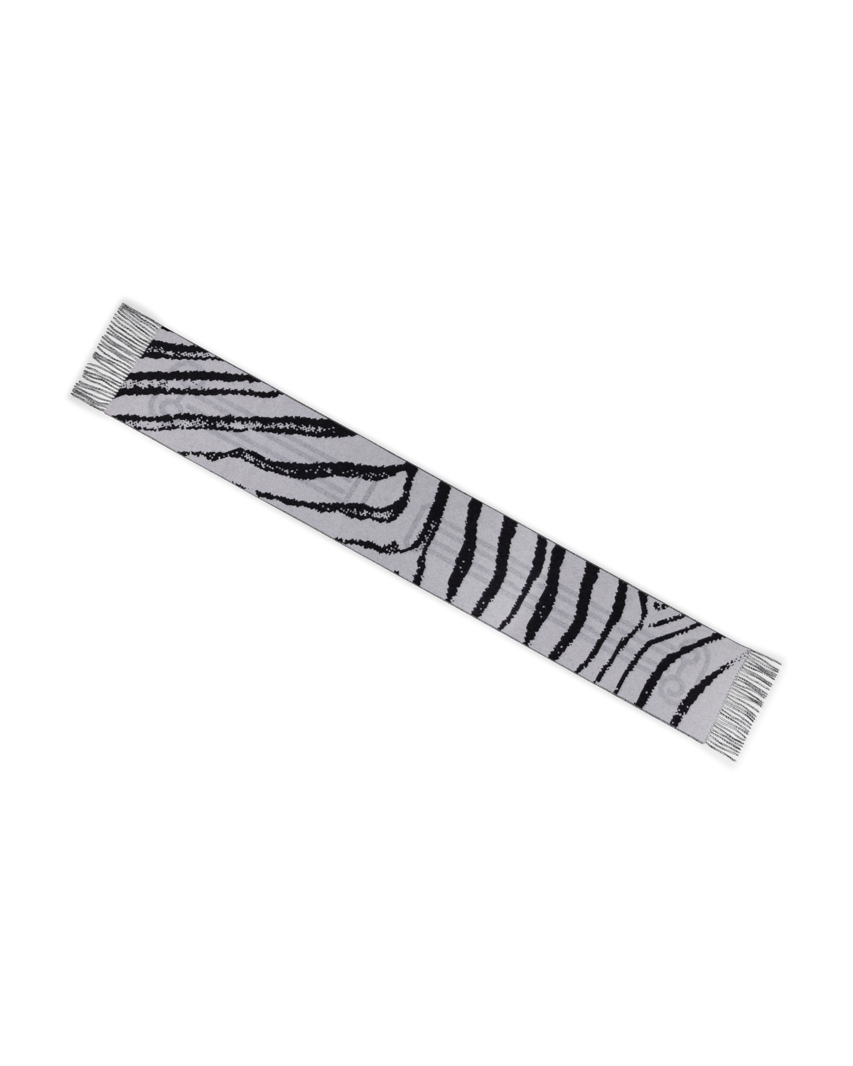 Aries Column Zebra Wool Scarf White