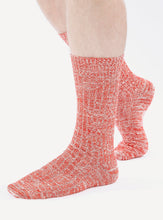 Load image into Gallery viewer, Universal Works Slub Knit Slub Sock Red
