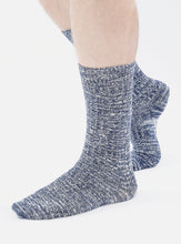 Load image into Gallery viewer, Universal Works Slub Knit Slub Sock Navy
