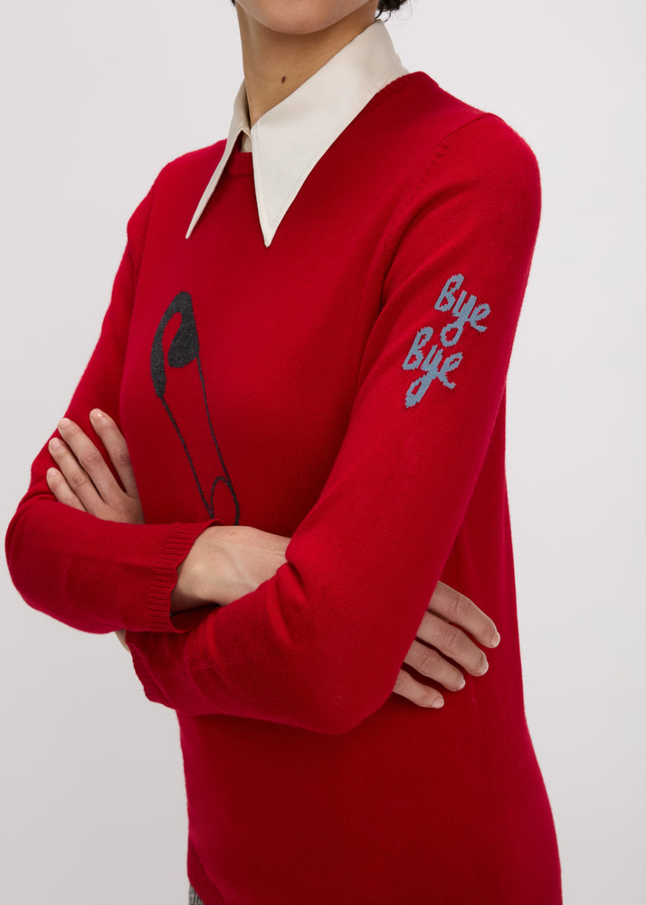 Bella Freud Safety pin Jumper Red