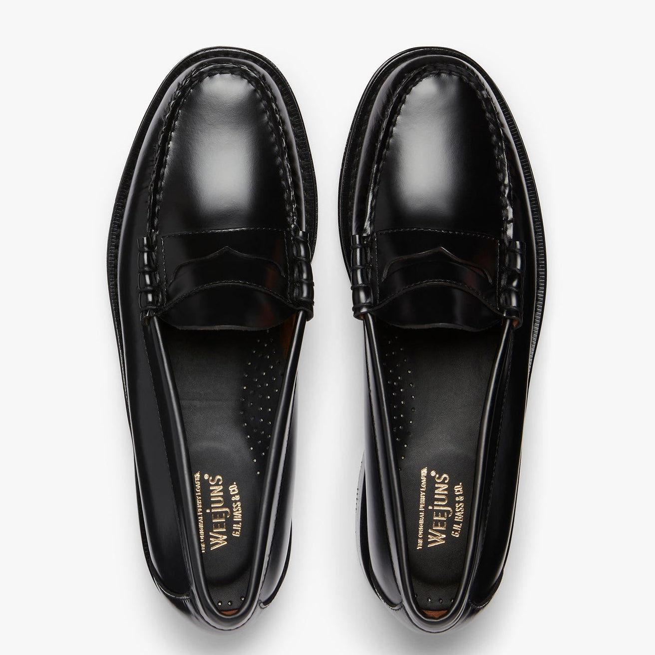 GH BASS Weejuns Larson Penny Loafers Black Leather