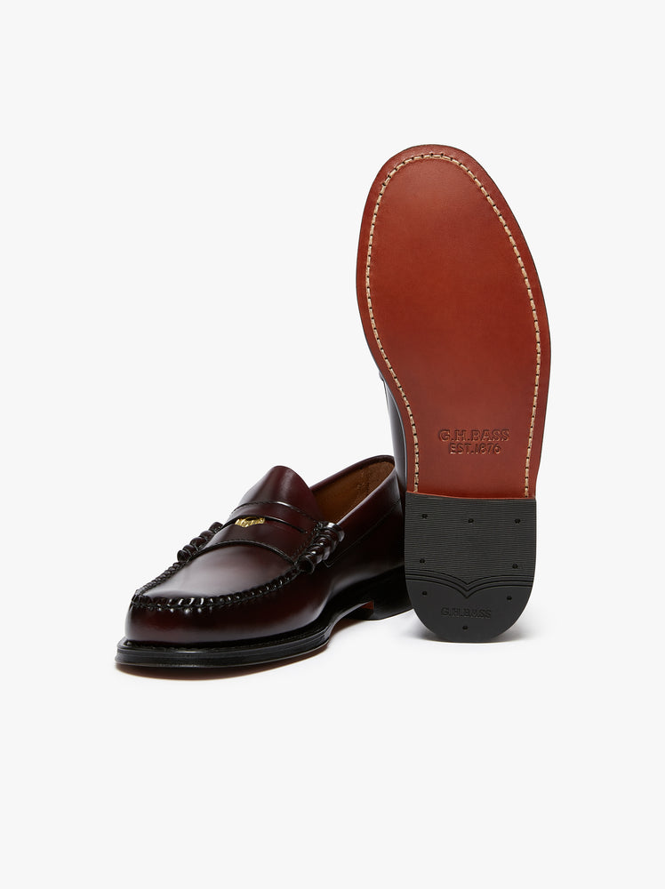 GH BASS Weejuns Anniversary Larson Penny Loafers Wine Leather