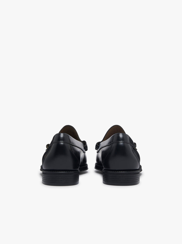 GH BASS Easy Weejuns Larson Flag Penny Loafers Black Leather