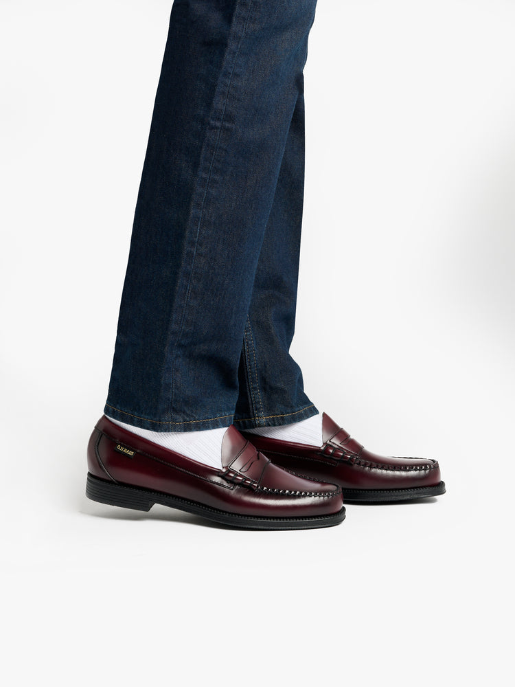 GH BASS Easy Weejuns Larson Flag Penny Loafers Wine Leather