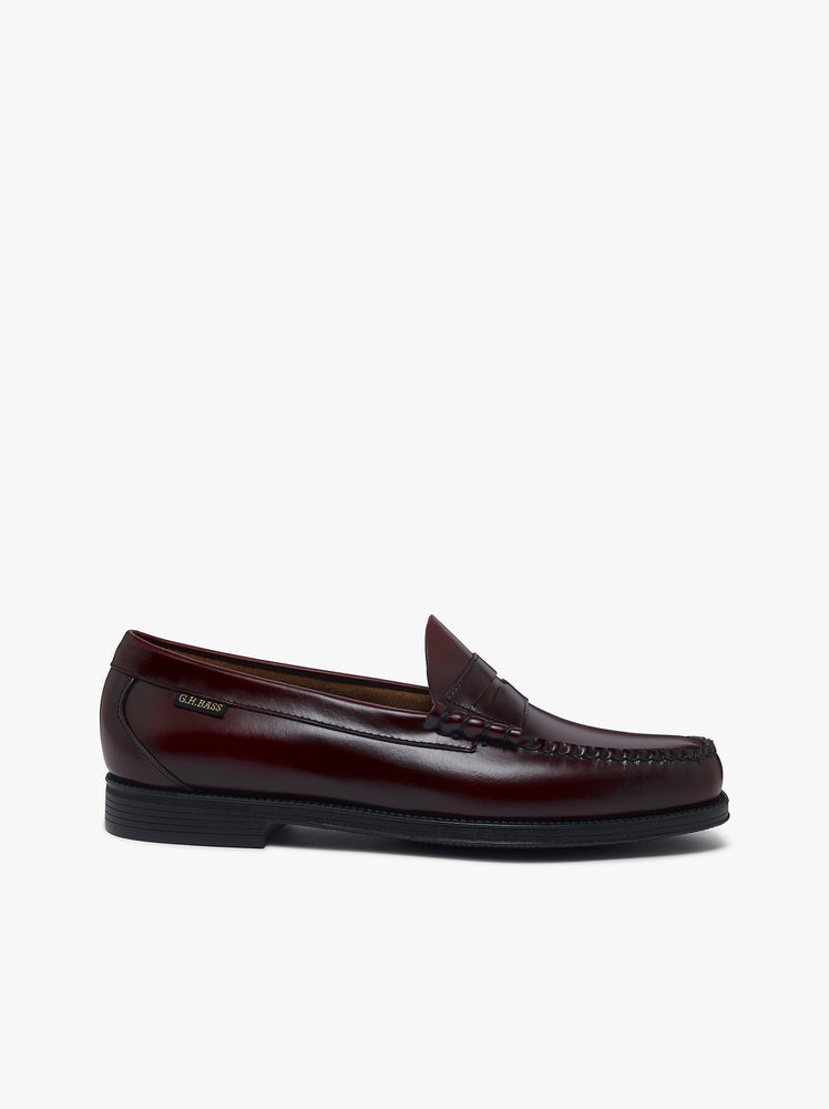 GH BASS Easy Weejuns Larson Flag Penny Loafers Wine Leather