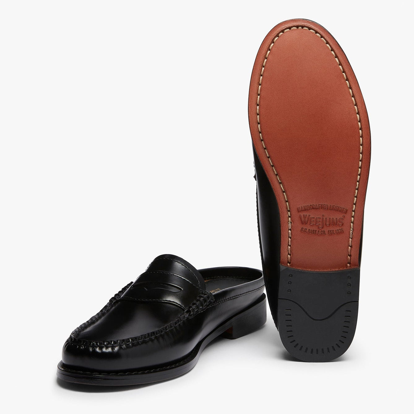 G.H.Bass Weejuns Penny Slides Black Leather