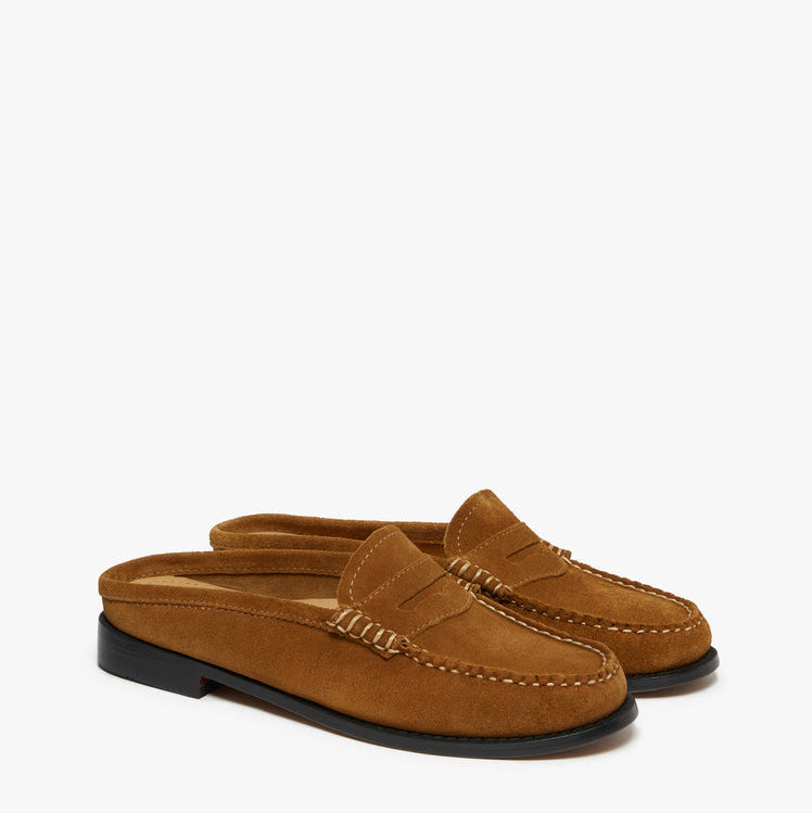 G.H.Bass Weejuns Penny Slides Mid Brown Suede