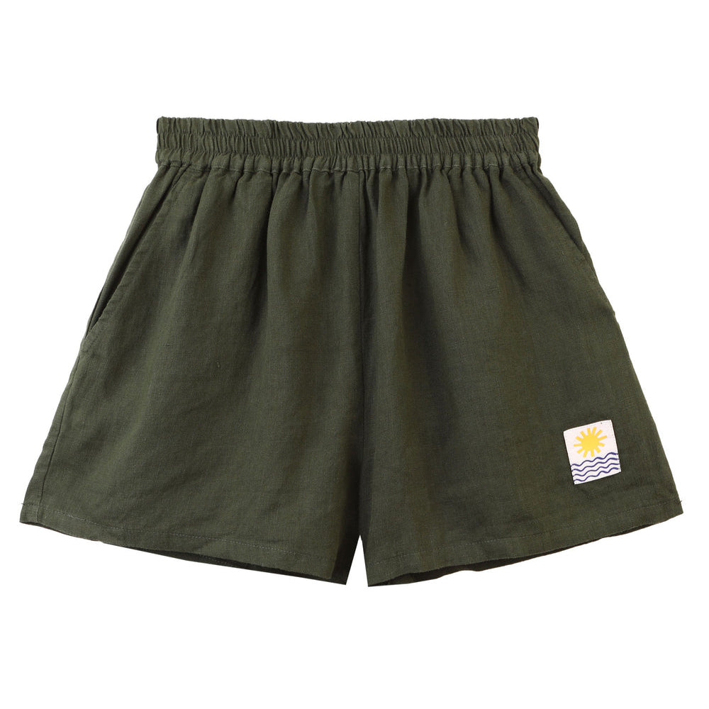 L.F.Markey Basic Linen Shorts Hunter Green