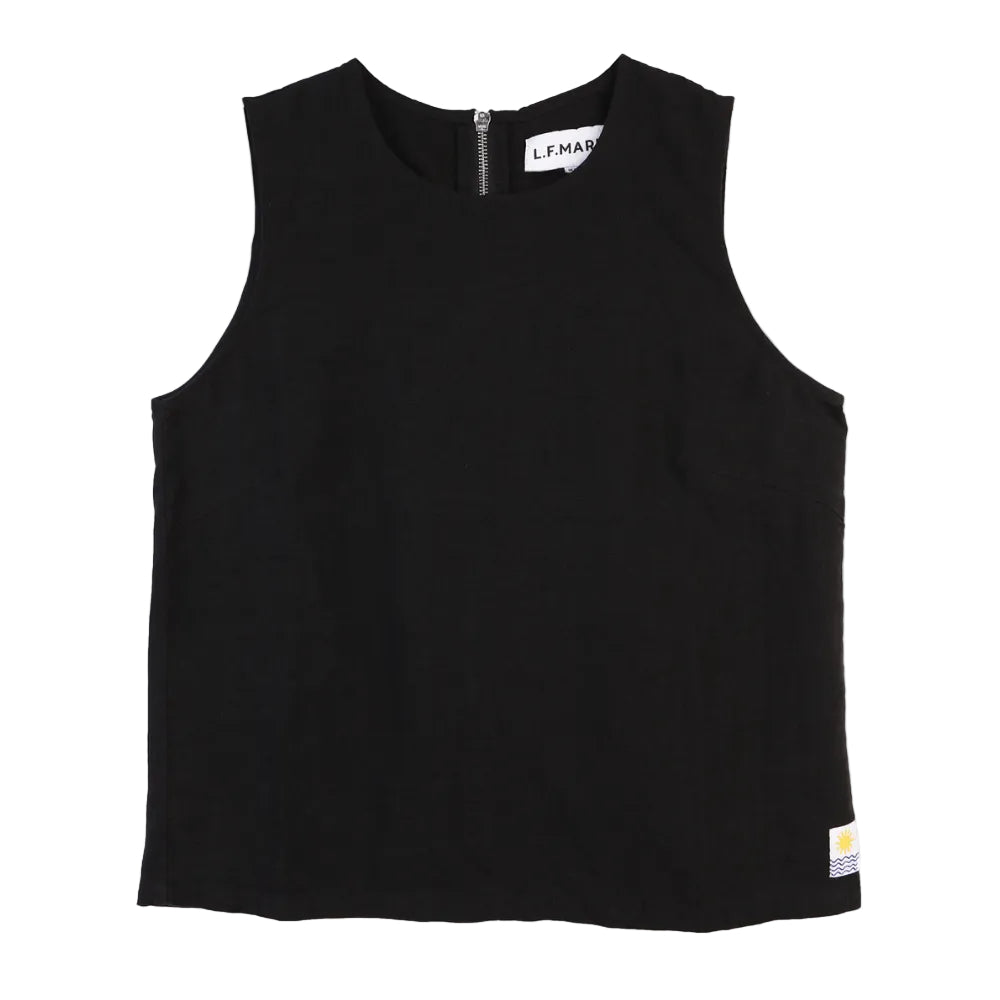 L.F.Markey Basic Linen Vest Black