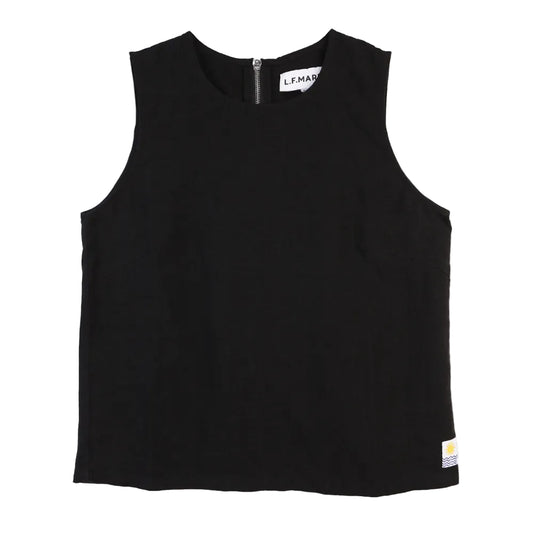 L.F.Markey Basic Linen Vest Black