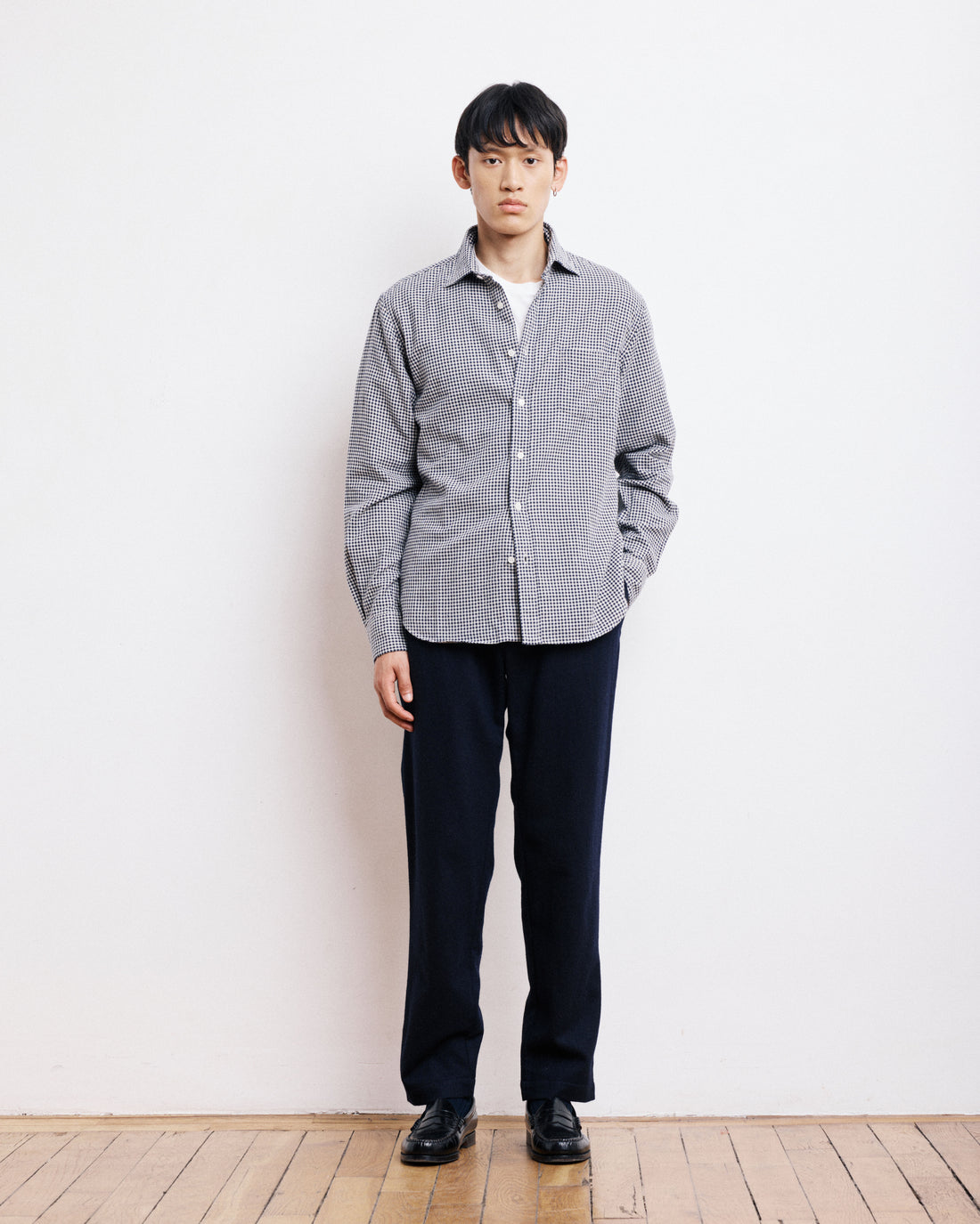 Hartford Paul Check Shirt Navy / ivory