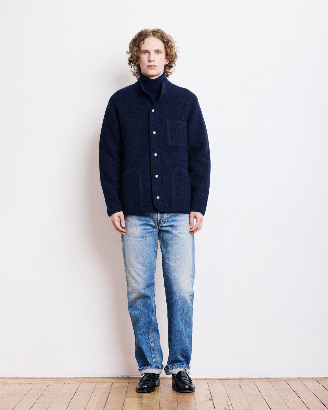 Hartford Fleece Jock Jacket Navy