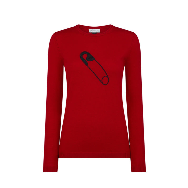 Bella Freud Safety pin Jumper Red