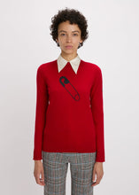 Load image into Gallery viewer, Bella Freud Safety pin Jumper Red
