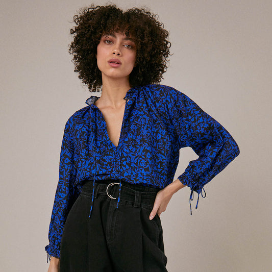 Sideline Betty Top Blue Print