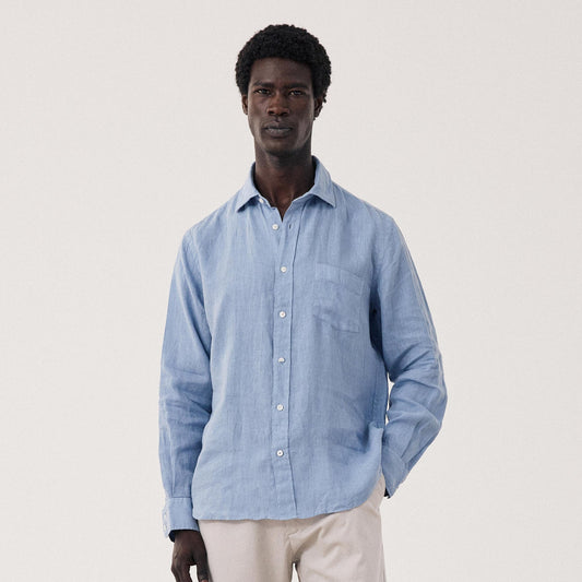 Hartford Paul Linen Shirt Sky