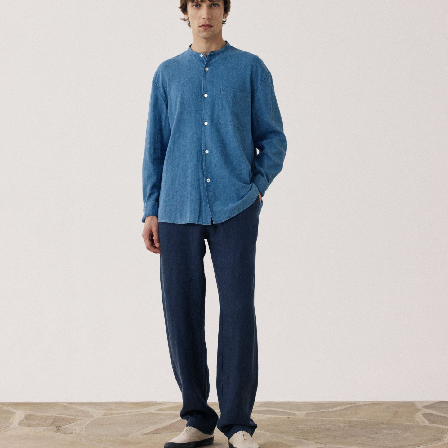 Hartford Woven Joggy Pants Navy Blue