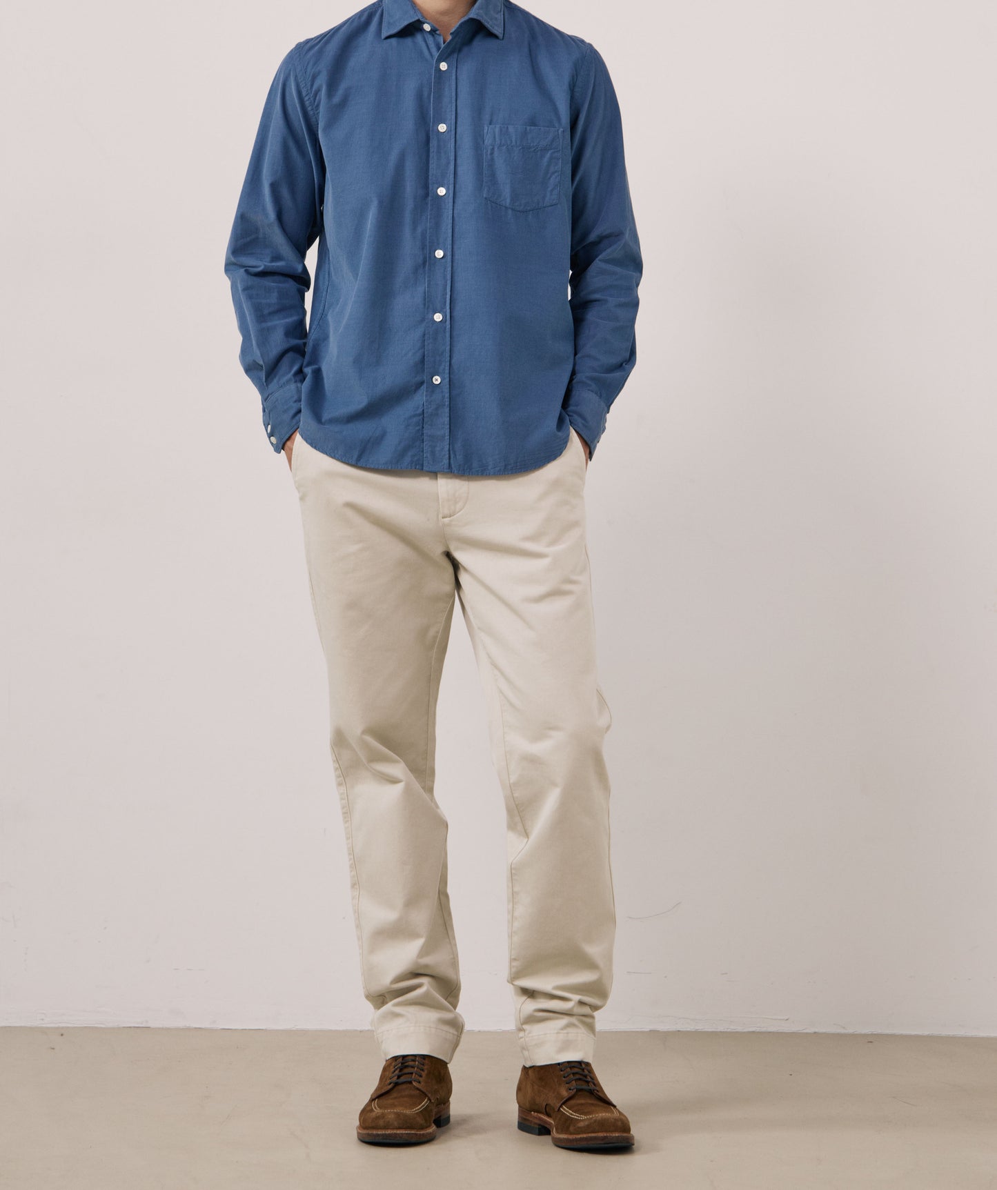 Hartford Woven Paul Pat Shirt Cobalt