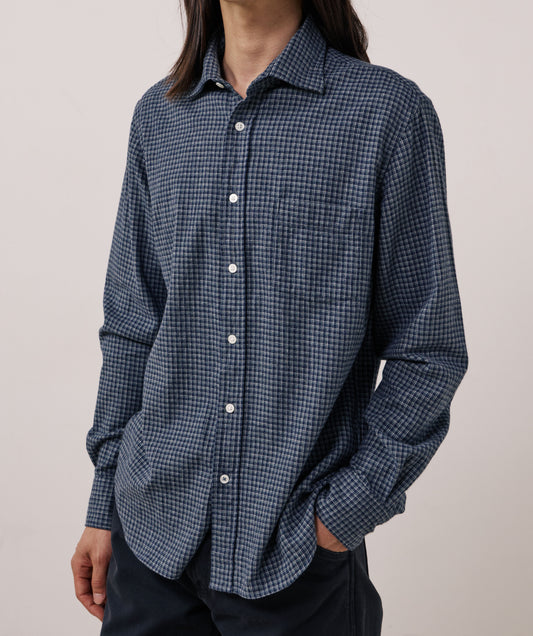 Hartford Paul Woven Check Shirt Navy
