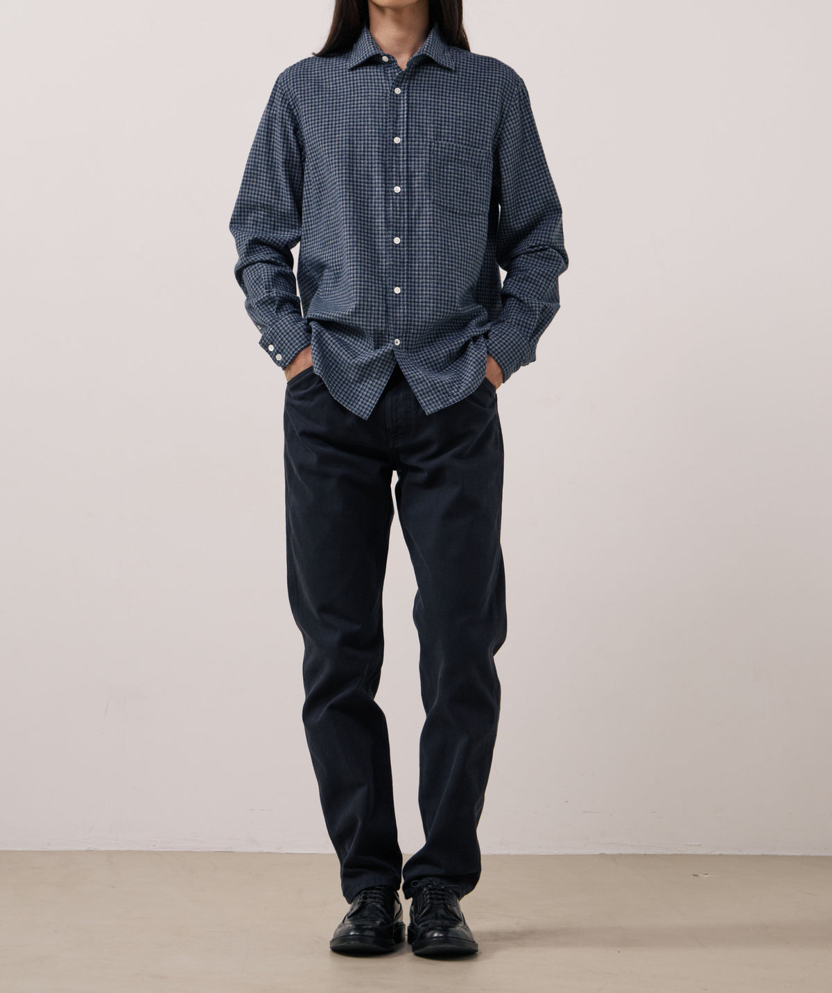 Hartford Paul Woven Check Shirt Navy