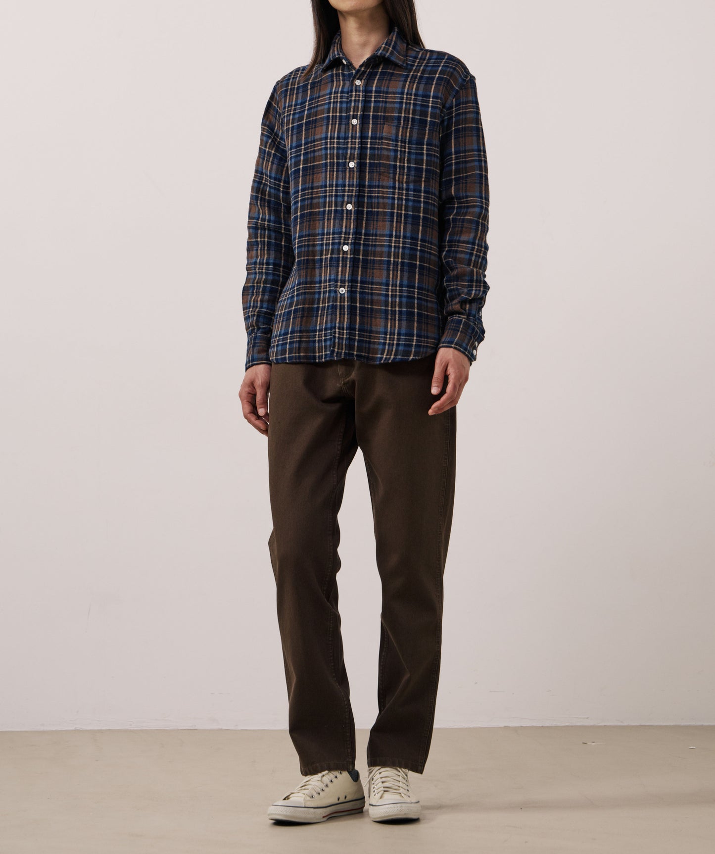 Hartford Paul Plaid Shirt Brown / Blue