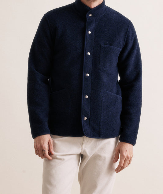 Hartford Fleece Jock Jacket Navy
