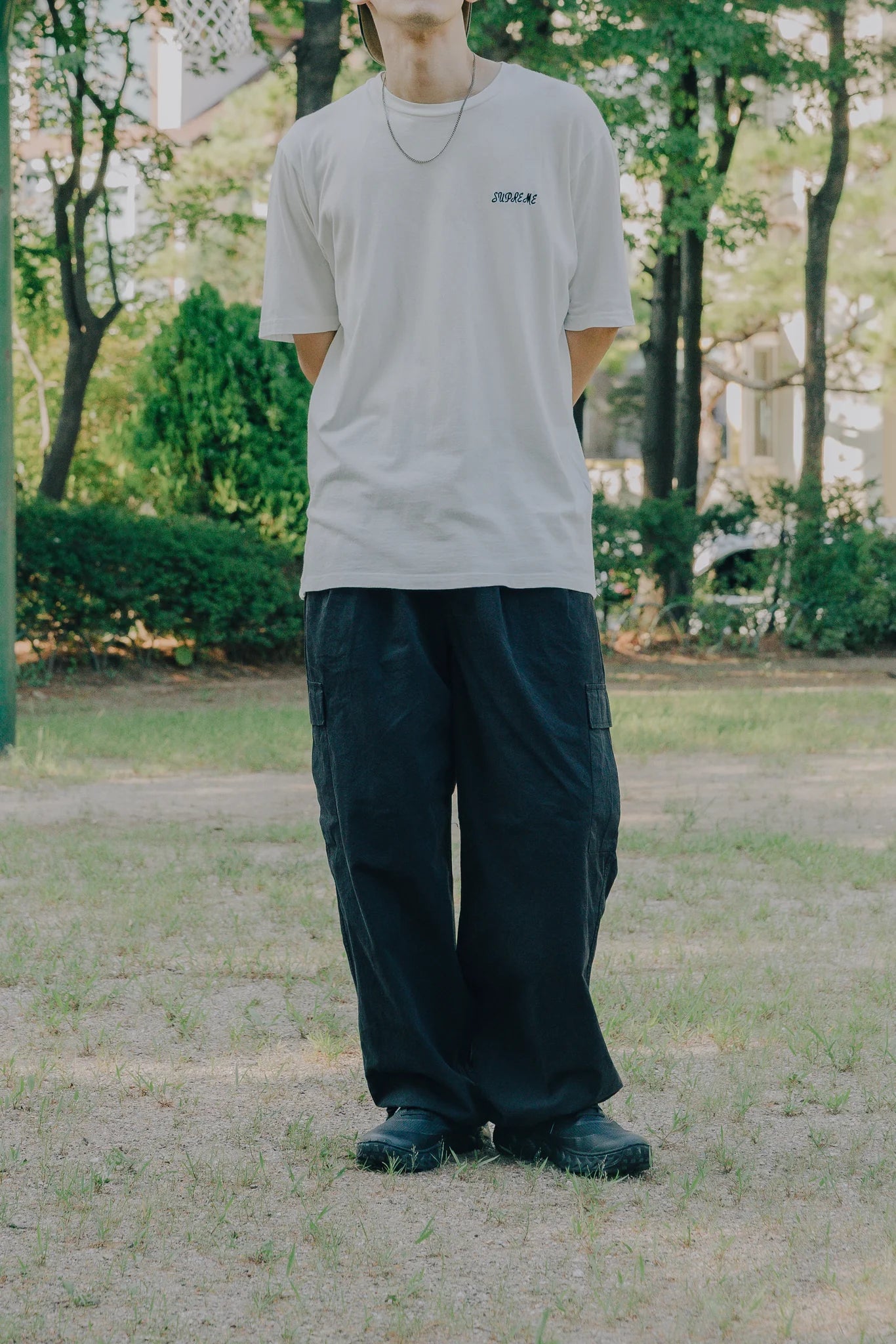 Kappy Cotton Cargo Pants Black
