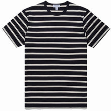 Load image into Gallery viewer, Sunspel Classic T‑shirt Navy/Ecru Breton Stripe
