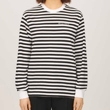 Load image into Gallery viewer, Bella Freud Long Sleeved Stripe T-Shirt Black / White Stripe
