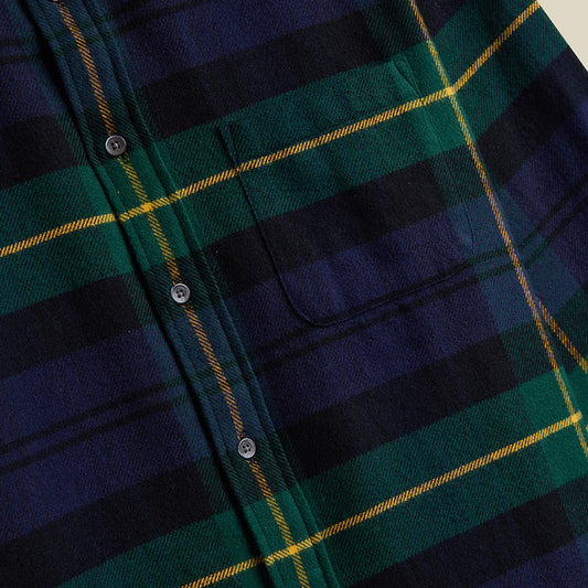 Portuguese Flannel Cabin Shirt Navy/ Green