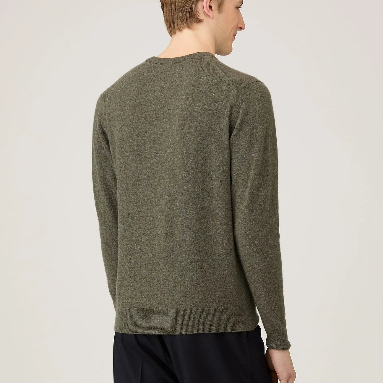 Sunspel Cashmere Crew Khaki