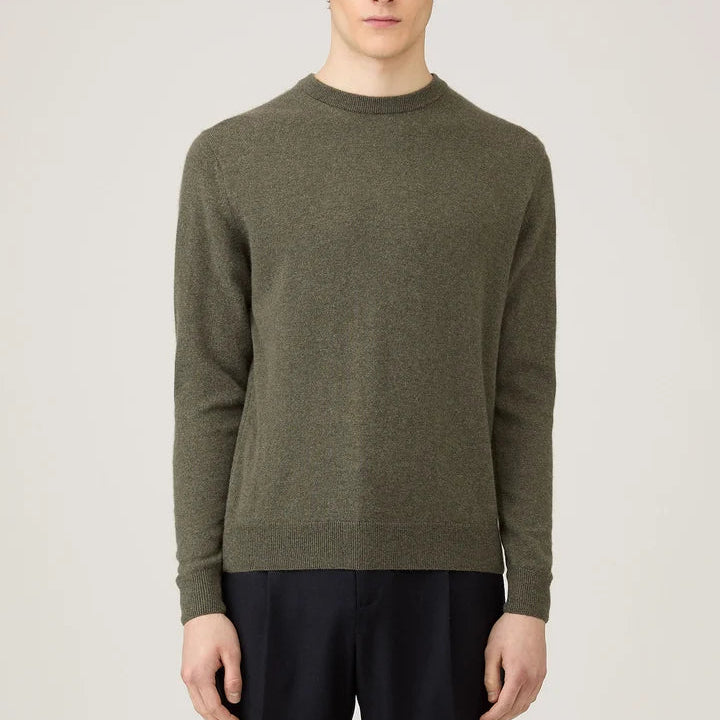 Sunspel Cashmere Crew Khaki