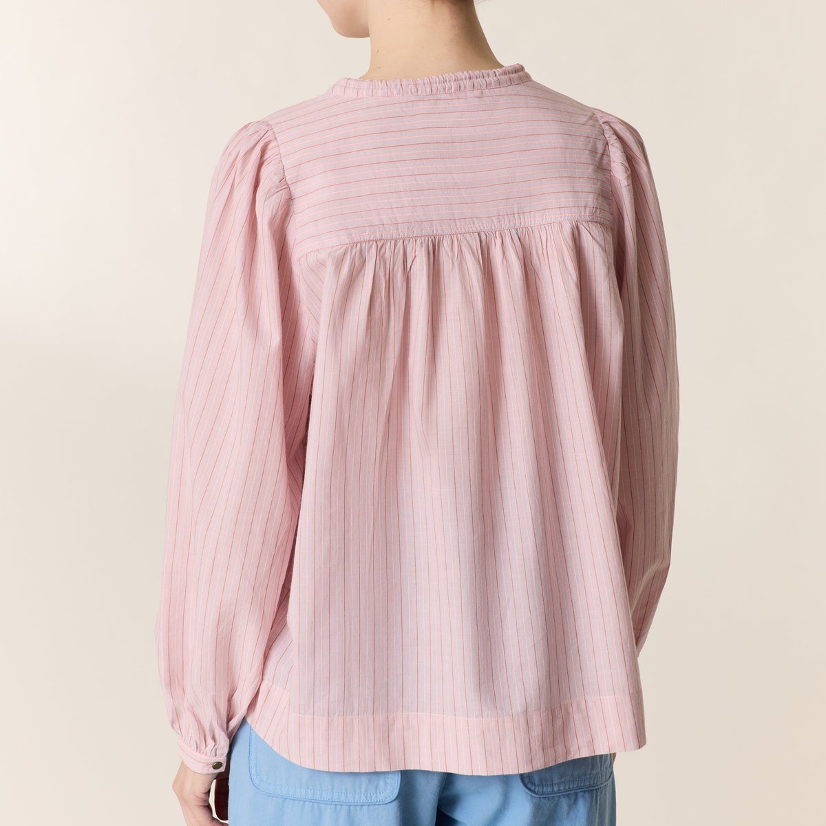 Leon & Harper Cem Striped Blouse Pink