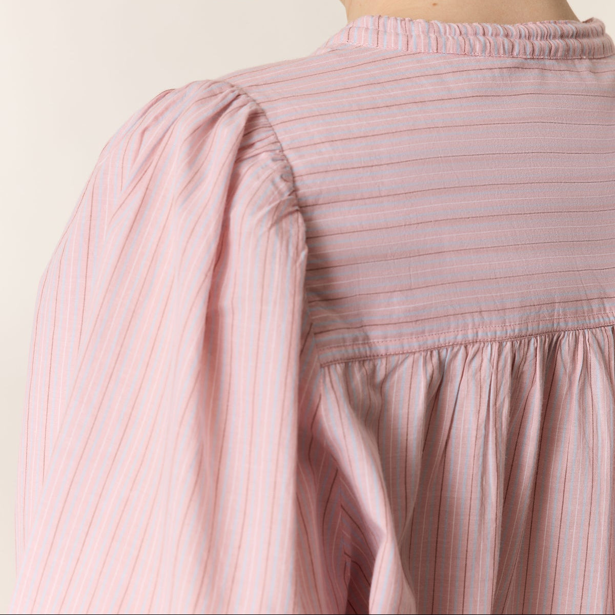 Leon & Harper Cem Striped Blouse Pink