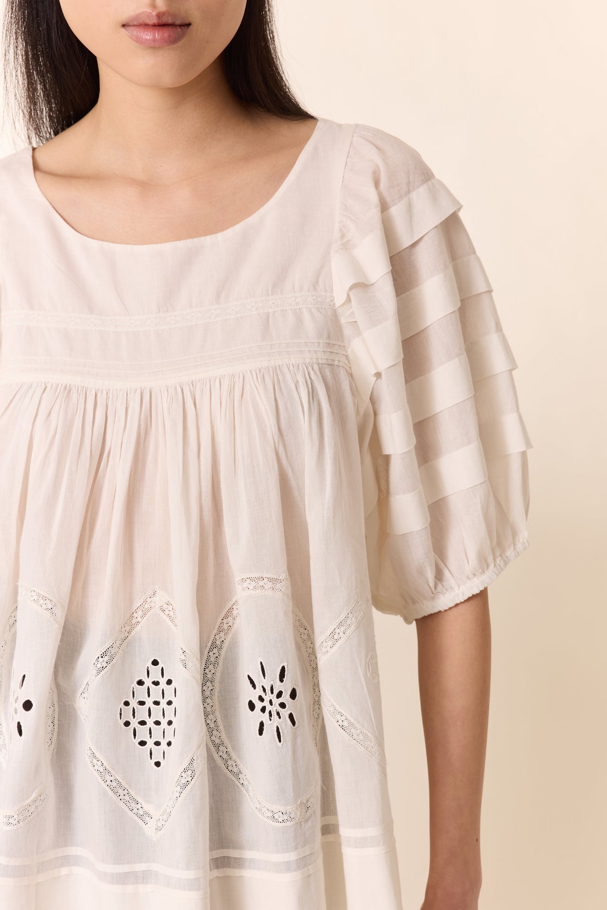 Leon & Harper Cindi Lace Shirt White