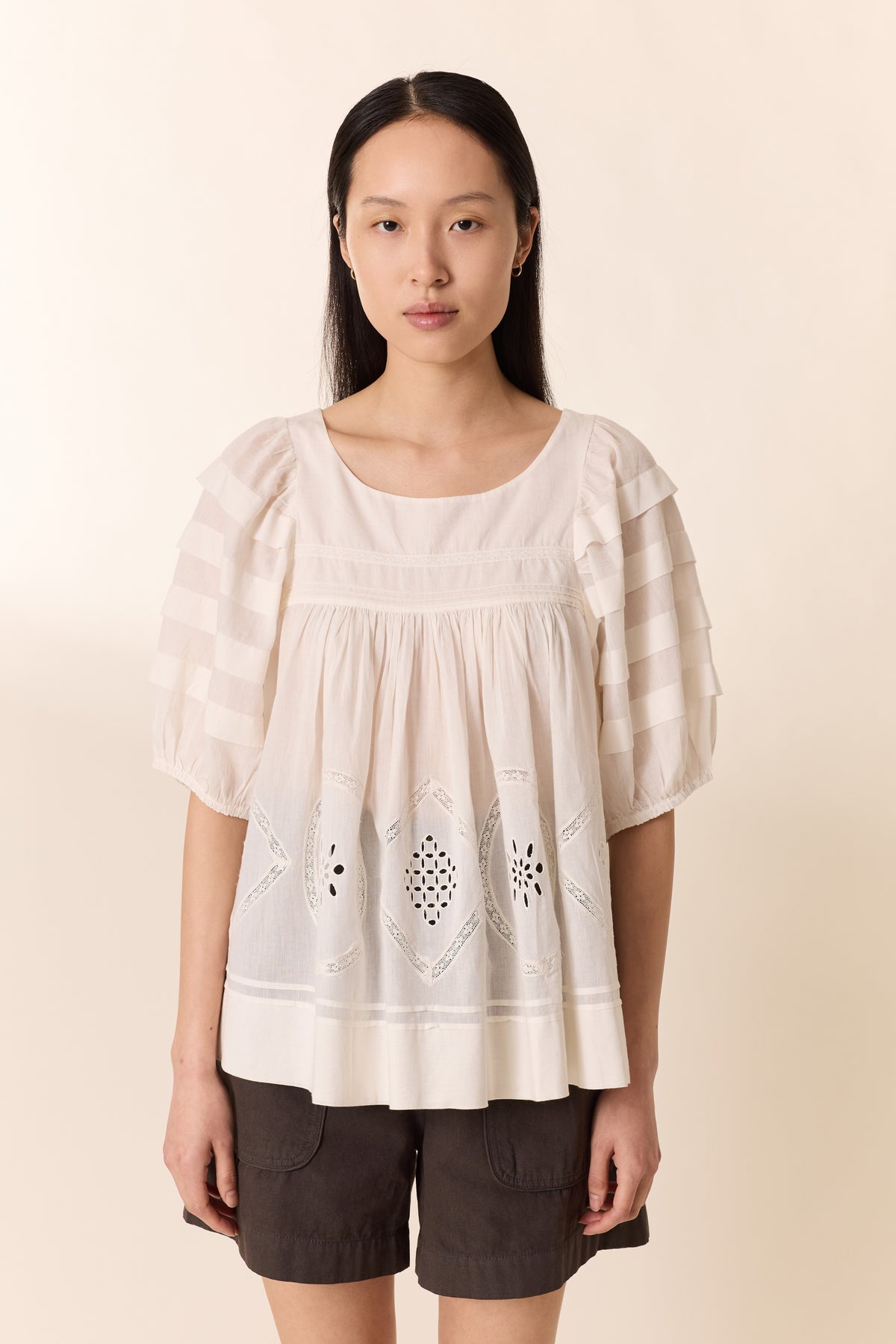 Leon & Harper Cindi Lace Shirt White