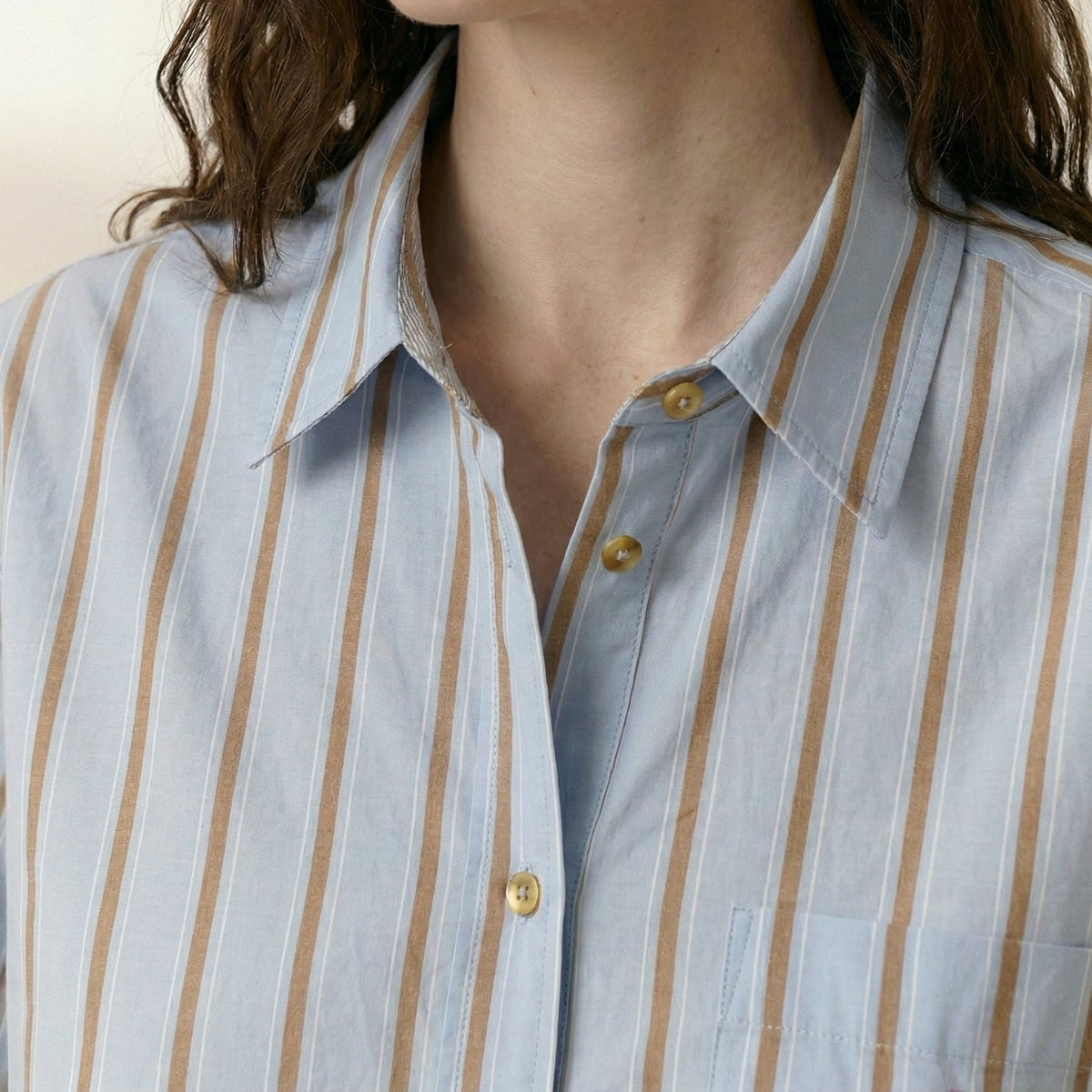 Leon & Harper Clay Striped Shirt Sky