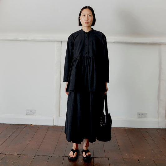 Cawley Studio Japanese Cotton Panel Skirt Black