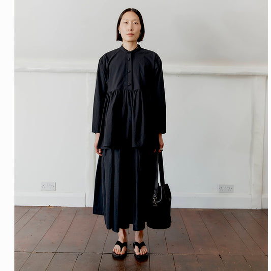 Cawley Studio Japanese Cotton Panel Skirt Black