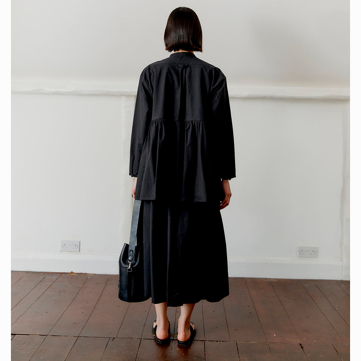 Cawley Studio Japanese Cotton Panel Skirt Black