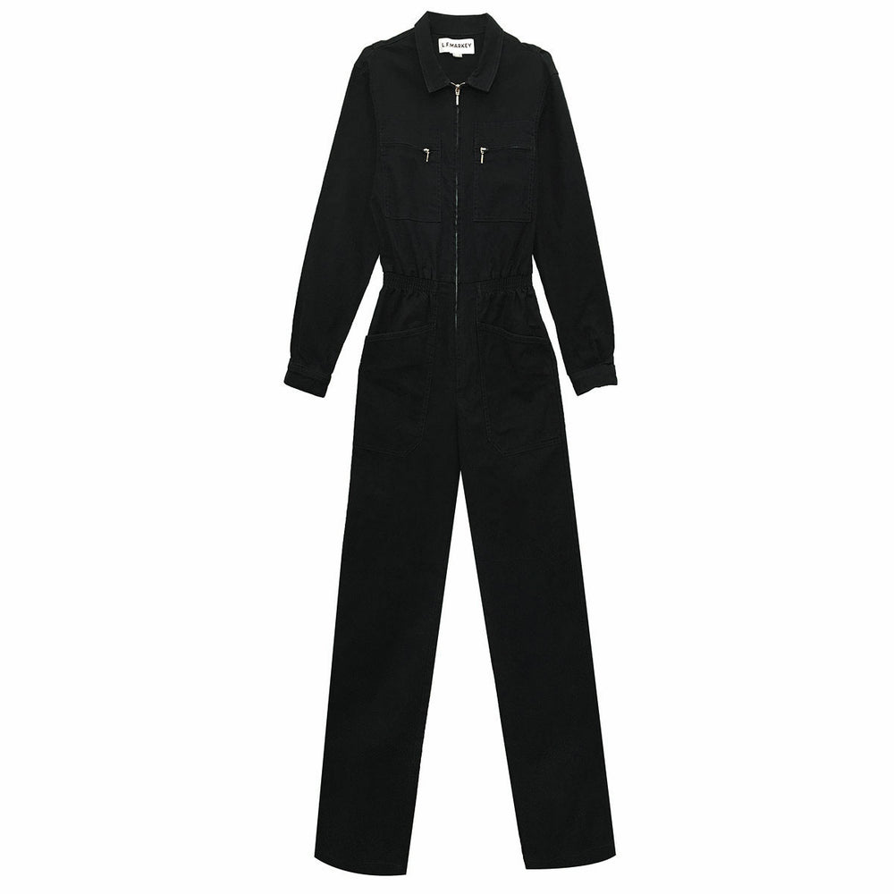 L.F.Markey Danny Longsleeve Stretch Drill Boilersuit Black