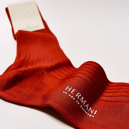 Hermani Filo Di Scozia Cotton Mid-Calf Mattone