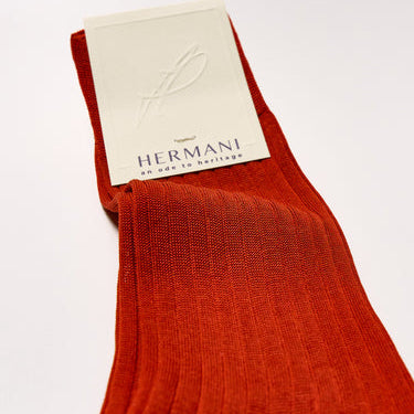 Hermani Filo Di Scozia Cotton Mid-Calf Mattone